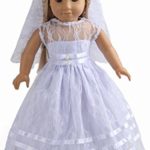 Ebuddy Communion Lace Wedding Dress Doll Clothes Fit 18 inch American Girl Doll