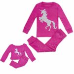 Bluenido Kids & Toddler Pahamas Matching Doll & Girls Pajamas 100% Cotton Unicorn Pjs Set Fits American Girl 3Y
