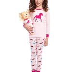 Leveret Kids & Toddler Pajamas Matching Doll & Girls Pajamas 100% Cotton 2 Piece Pjs Set (Size 4 Years, Horse)