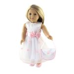 18 Inch Doll Clothes ( Fancy Flower Dress With Matching Pink Dress Shoes And Purse Fits American Girl Dolls)