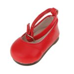 MagiDeal Red Patent Leather Pump Dolly Ballerina Ankle Strap Shoes for 18 inch American Girl My Life Our Generation Journey Doll