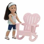 Emily Rose 18 Inch Doll Furniture | Pink Outdoor Adirondack Rocking Chair with Heart Shaped Back | Fits American Girl Dolls