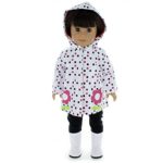 Doll Clothes Rain Coat Outfit with Shoes and Pants – Fits American Girl and other 18 inch dolls