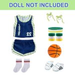 18 Inch Doll Clothes and Accessories – Basketball Clothes Sports Set Designed for 18 Inch Girl Doll Include Doll Clothes, Hair Bands, Bracers, Shoes, Socks and Basketball
