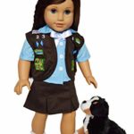 Brittany’s Shelter Helper Brownie Scouts Outfit Compatible with American Girl Dolls- 18 Inch Doll Clothes- Includes Kingdom Kuddles Plush Bernese Mountain Dog