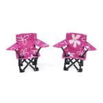 18 Inch Doll Accessories | Awesome Pink and White Flowered Camping Sports Chairs, includes Matching Carry / Storage Case | Fits American Girl Dolls