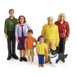 Excellerations Educational Multicultural Pretend Play Figurine Family Dolls Set of 4 Different ethnicities 28 Pieces Total for Block Play