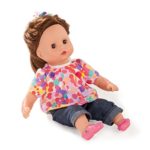 Gotz Muffin 13″ Soft Baby Doll with Brown Hair and Brown Open/Close Eyes in Colorful top and Jeans