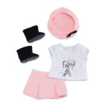 Emily Rose 18 Inch Doll Clothes Skirt Outfit, Including Matching Hat, T-Shirt Graphic Tee and Black Ankle 18″ Doll Boots | Compatible with My Life As and Similar Dolls