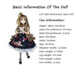 Proudoll 1/3 BJD Doll 60cm 24in SD Ball Jointed Dolls Princess Suit Wig Dress Shoes Free to Change DIY Girl Gift (Doll + Full Accessories, Black-MD)