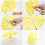 Hiawbon 1:6 Scale 8 Pcs Miniature Umbrellas Adjustable Mini Colorful Sunny Rainy Umbrella for 18 Inch People Decoration