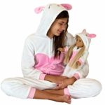 MY GENIUS DOLLS Bunny Matching Onesie Pajamas and Sleepmasks – Fits Girl and 18 inch Doll Like American (Doll Not Included)