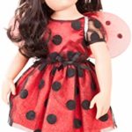 Gotz Hannah Ladybug – 19.5″ All Vinyl Poseable Doll with Extra Outfit (Denim Jumper, Sweater and Rain Boots), Grey Eyes and Long Black Hair to Wash & Style
