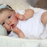 KSBD Reborn Baby Dolls Real Saskia Replica, 20 inch Realistic Newborn Baby Girl Doll, Lifelike Handmade Vinyl Reborn Doll with Weighted Cloth Body, Advanced Painted Gift Set for Kids Age 3+