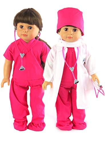 Hot Pink Doctor or Nurse 7 pc Set | 18 Inch Doll Clothes | Complete ...