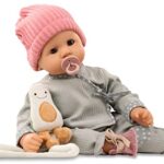 Gotz Cookie 19″ Soft Baby Doll in Grey Outfit with Blue Sleeping Eyes – Can Wear Newborn Clothing