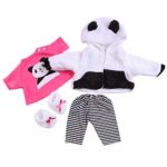 Reborn Baby Doll Clothes 22 inches for Girl Doll 20-23″ Newborn Baby Girl Doll Clothes Panda Outfit 4 Pcs Sets