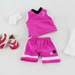 American Fashion World Purple Basketball Uniform fits 14 Inch Doll