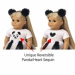 MY GENIUS DOLLS Panda Doll Clothes. Fits 18 inch Dolls Like Our Generation, My Life, American Girl Doll. Accessories, Outfits, Headband, Reversible Sequin Patch Tutu and Shoes (Doll not Included)