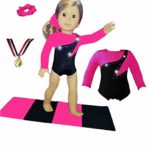 Doll Connections Gymnastics Leotard Outfit Compatible with American Girl Doll Accessories and Our Generation – 18 inch Doll Clothes (4 Pieces in All)