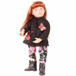 Götz Happy Kidz Clara 19.5″ Multi-Jointed Posable Standing Doll with Red Hair to Wash & Style, Stone Grey Eyes, Butterfly Jacket, Flowered Pants and Glitter Boots