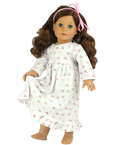 18 Inch Dolls Clothes Nightgown Fits American Girl Dolls Print Knit Nightgown Doll Clothing For