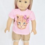 PINK KITTEN SHORTS SET FOR AMERICAN GIRL DOLLS