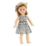 18 Inch Doll Clothes/clothing Fits American Girl – Black Floral Dress Outfit Includes 18” Dolls Accessories