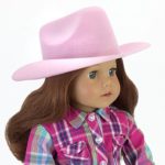 Light Pink Cowgirl Doll Hat for the 18 Inch Horse Riding American Girl & More! 18 Inch Doll Light Pink Velvet Cowgirl Hat w/ Decorative Rope on Brim