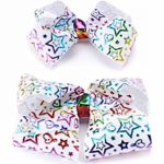 JoJo Siwa Me and My Doll Bow Set – Girl and Doll Matching Set – White with Rainbow Foil Stars and Hearts