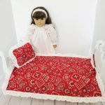 Reversible Doll Comforter 2 pc Set fits American Girl & other 18″ Dolls.