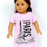 Adorable Pink Paris Nightgown Outfit | Fits 18″ American Girl Dolls Made such as American Girl, Madame Alexander, Our Generation, etc | 18 Inch Doll Clothes |