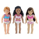 18 Inch Doll Clothes | Trendy and Colorful 6-Piece Underwear Set, Includes 3 Bras and 3 Panties | Fits American Girl Dolls