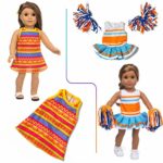 Ecore Fun 10 Sets American 18 Inch Doll Clothes and Accessories Doll Outfits Pajamas Dresses Cheerleader Uniform Fit for American Doll, Our Generation Doll, My Life Doll