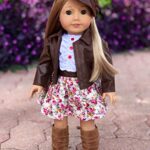 – Urban Explorer – Clothes Fits 18 Inch American Girl Doll – Brown Motorcycle Jacket with Paperboy Hat, Dress and Boots – (Doll not Included)
