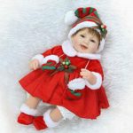 Reborn Baby Dolls Cute Soft Silicone Vinyl and Cloth Body 18″ Newborn Baby Dolls Christmas Clothes