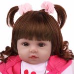 CHAREX Realistic Reborn Baby Dolls 18 inch Lifelike Weighted Toddler Girl Doll Soft Vinyl, 10-Piece Gift Set for Children 3+