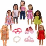 7pcs Doll Clothes 1Shoes 1Bracelet 1Crown hair clip 1Hair ring for 18″Dolls American Girl Dolls