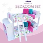 PZAS Toys Doll Bunk Bed – Doll Bunk Bed for 18 Inch Dolls Complete with Linens, Pajamas, and Shelves, Fits American Girl Doll