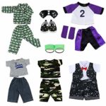 BARWA Boy Doll Clothes 5sets Boy Doll Clothes 2 Pairs Shoes 1 Pair Glasses Compatible for 18 Inch Boy Dolls Outfit