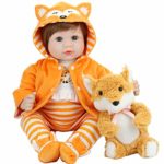 Aori Reborn Baby Doll 22 Inch Realistic Dolls Weighted Lifelike Baby Girl with Fox Set
