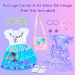 Nice2you 18-Inch American Doll Accessories, Mira-bel & Isa-Bella Magical House Themed Princess Dress Stuff for American 18 Inch Girl Dolls Including Doll Clothes Shoes Glasses Bag etc