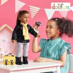 DOLLFUN Career Girls 18 inch Fashion Doll Set Annie(Photograhper in New York) Fashion Dress Up Doll with Hair for Styling, Clothes, Shoes and Accessories. Brown Hair and Brown Eyes, Hispanic