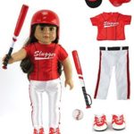 Red Baseball Uniform with Baseball Bat, Helmet, and Shoes for Boy Doll | Fits 18″ American Girl Dolls, Madame Alexander, Our Generation, etc. | 18 Inch Doll Clothes