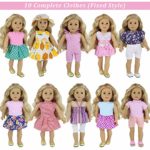 ZITA ELEMENT 10 Sets Clothes for American 18 Inch Girl Doll Oufits | Fashion Daily Party Dress for 16″ – 18″ Dolls Accessories