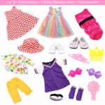 BARWA American Doll Girl Doll Clothes and Accessories 5 Sets Clothes Dress Outfits with 2 Pairs Shoes for 18 Inch Dolls