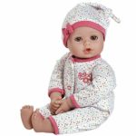 Adora PlayTime Baby Dot Vinyl 13″ Girl Weighted Washable Play Doll Gift Set with Open/Close Eyes for Children 1+ Includes Bottle Cuddly Snuggle Soft Toy