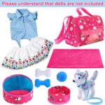 Ecore Fun 11 Piece Doll Pet Set and Accessories Included Doll Clothes Carrier Bag Toy pet Toy Kennel Etc Perfect for American 18 inch Girl Dolls for Your Child