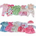 Huang Cheng Toys Pretend Playset Pack of Alive Baby Doll Dress Clothes Costumes 10PCS Outfits for 15-16inch American Doll with 9PCS Doll Accessories Hair Dryer Perfume Hair Curler for Doll and Girls