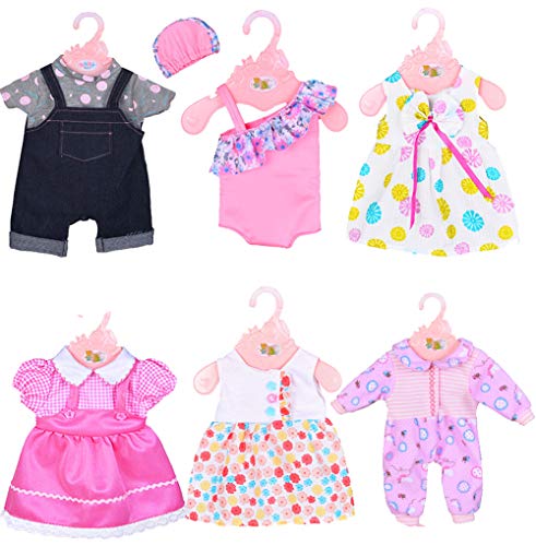 ebuddy 6 Sets Doll Clothes Outfits for 14 to 16 Inch New Born Baby ...